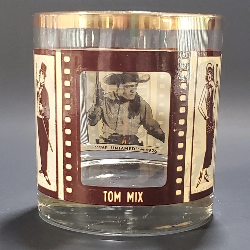 HouzeArt Roaring Twenties Cinema Movie Film Star Highball Glass Vintage 70s